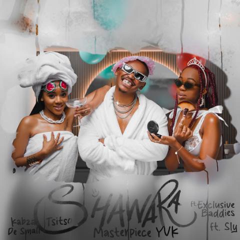 Artwork for Kabza De Small’s 'Shawara' with Tsitso, Masterpiece YVK, Exclusive Baddies, and Sly, showcasing the vibrant Amapiano style, now on Side Makini Blog for free download and streaming